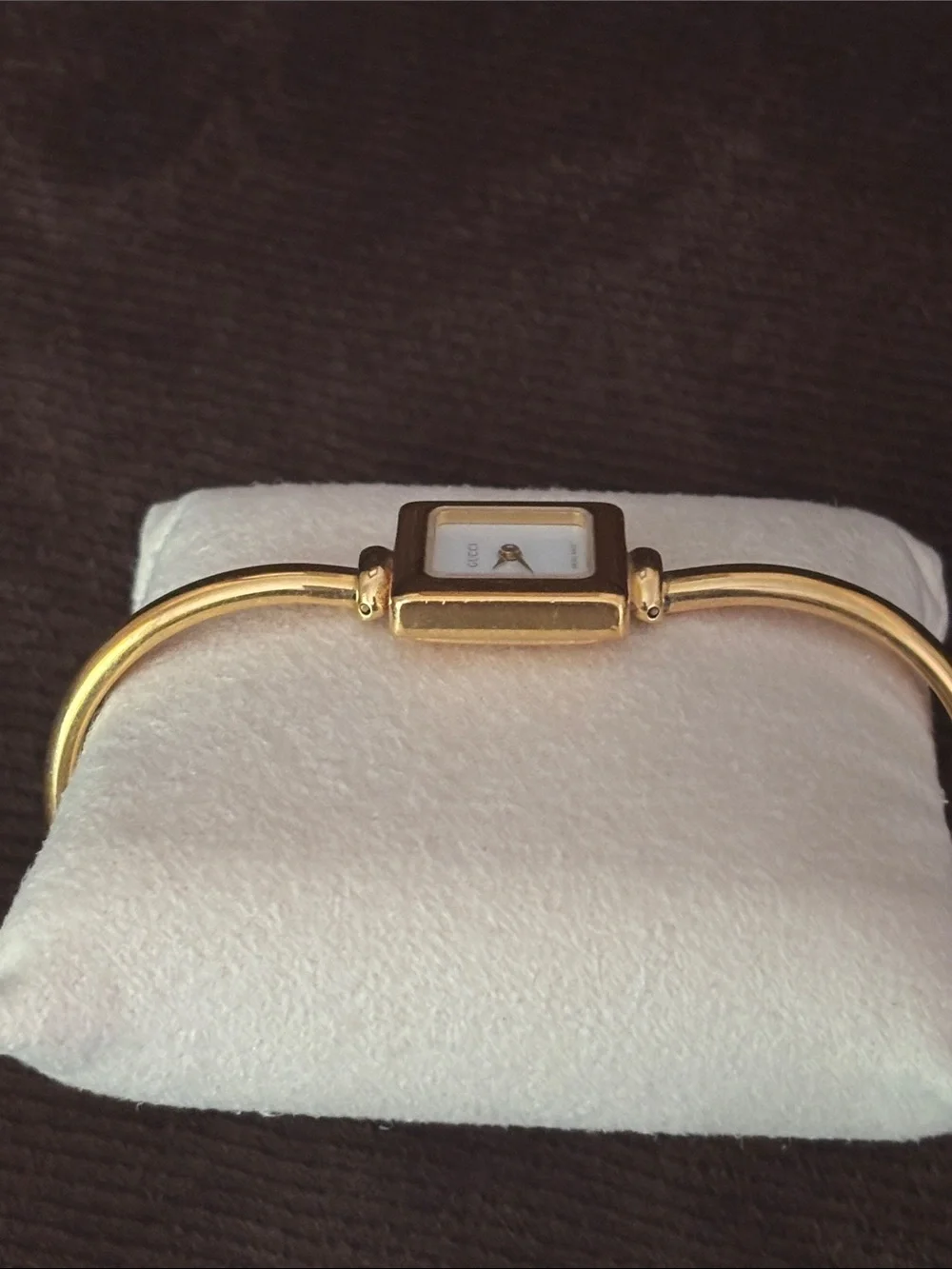 Gucci Gold Square Dial Women's Bangle Watch